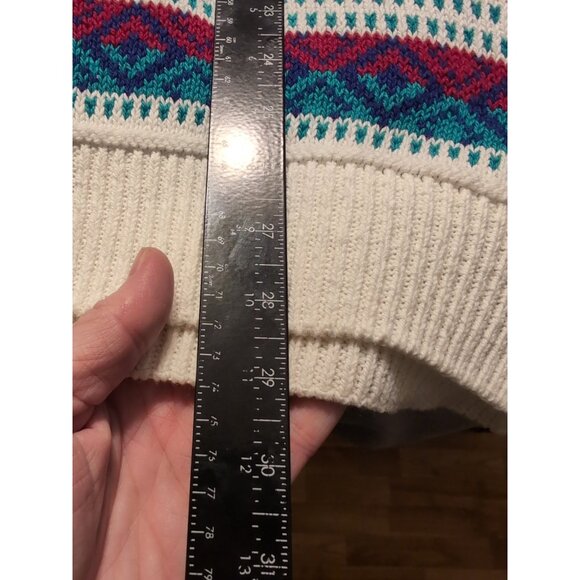 St John’s Bay Vintage Geometric Knit Cotton Heavyweight Sweater Size L USA - Picture 6 of 6